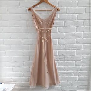 Anthropology Odile Peach Dusty Pink Midi Dress